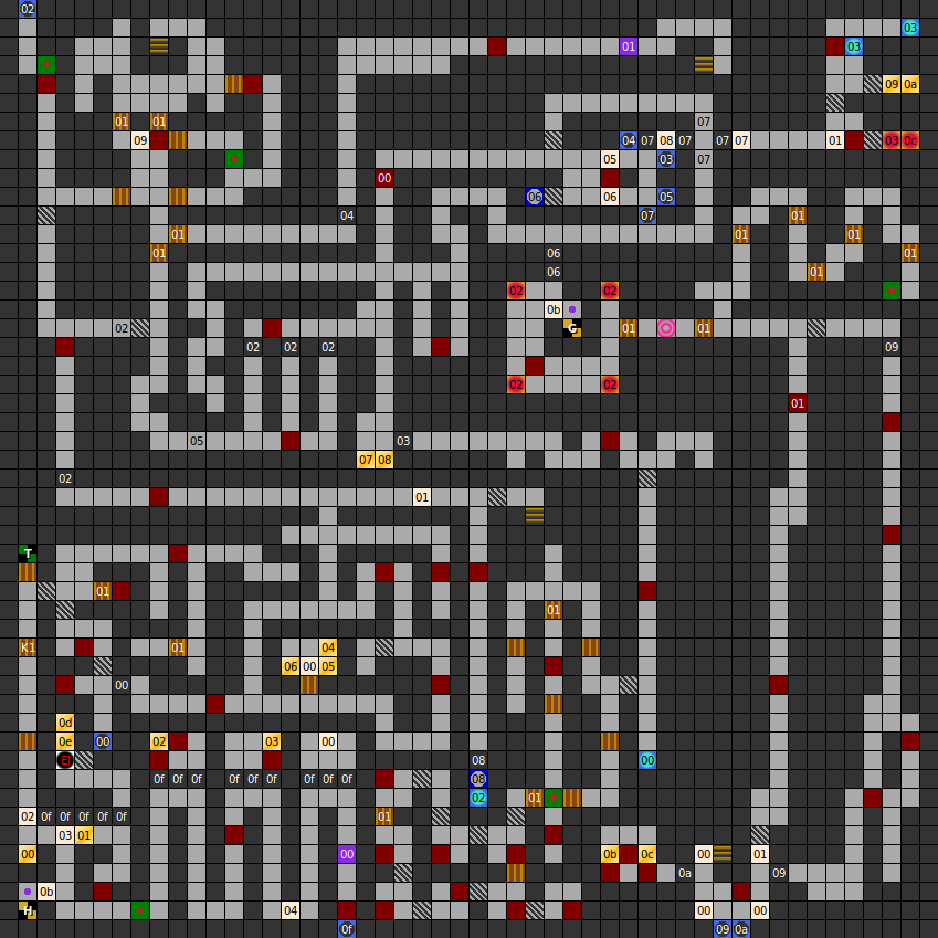 Dungeons of Avalon, dungeon level 1 map
